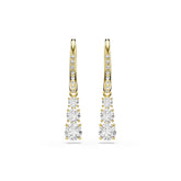 Stilla Attract hoop earrings, Round cut, White, Gold-tone plated